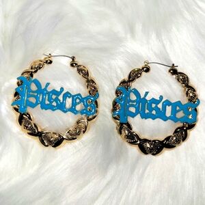 Zodiac Bamboo Hoops (Pisces)